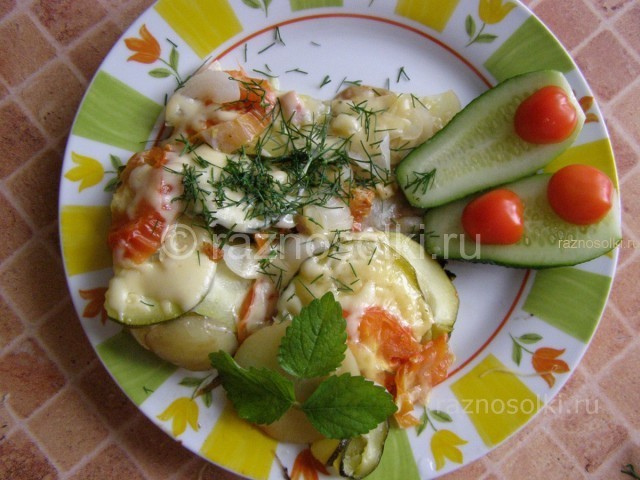 Запеканка овощная с кабачком и картошкой